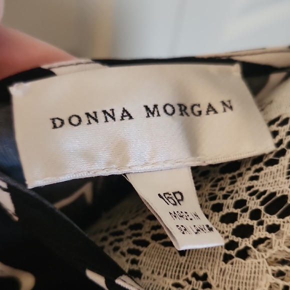 Donna Morgan Black and White Wrap Dress - Picture 2 of 5